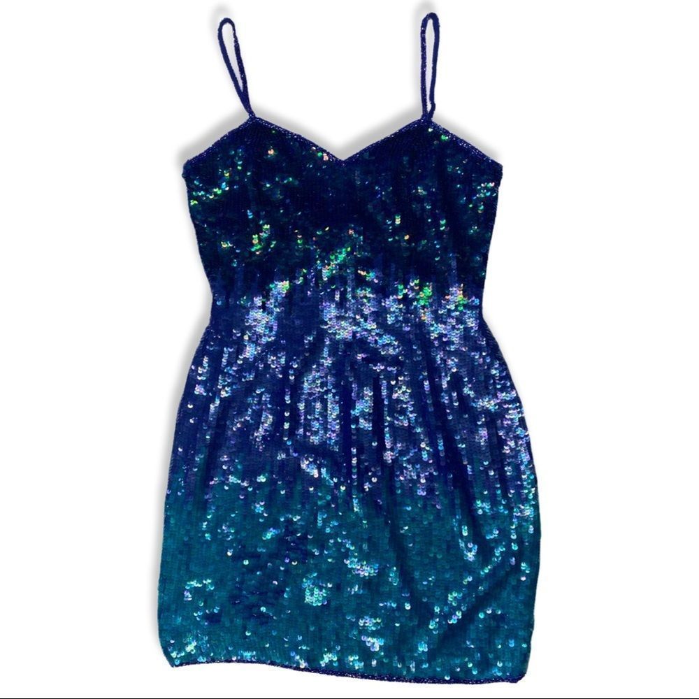 Vintage Adriana Papell Ombré Sequin dress